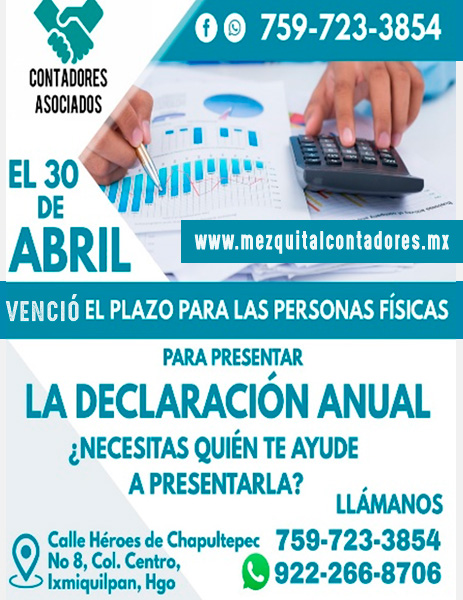 declaración anual mezquital contadores